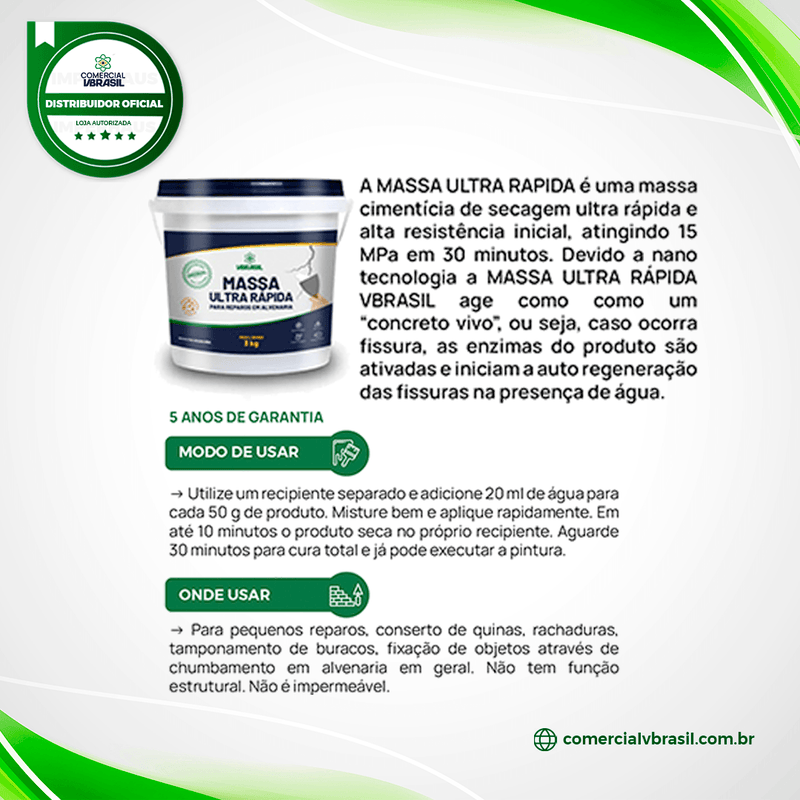 MASSA ULTRA RÁPIDA VBRASIL 500G